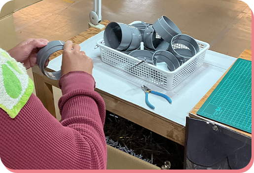 内部作業で自分のペースに合わせて働ける